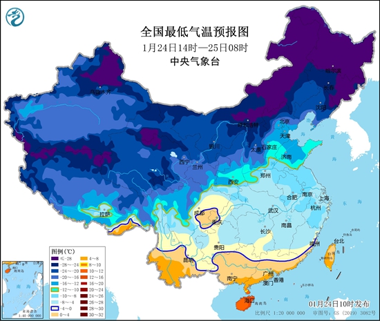 今晨北方13个省会级城市创今冬来气温新低 明晨冰冻线将抵华南